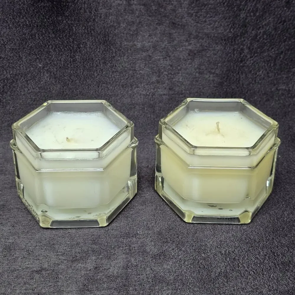 L'Occitane En Provence Scented Candle 3.5 oz Glass Jar Set of 2